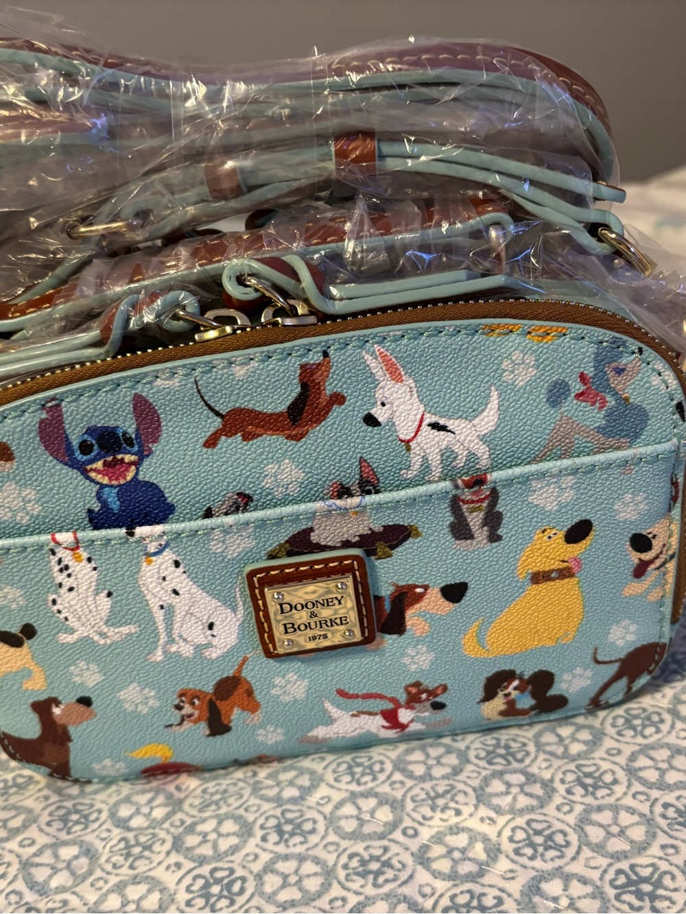 NWT Disney Dooney & Bourke 2017 Dogs Blue Ambler Crossbody Bag Purse Rare
